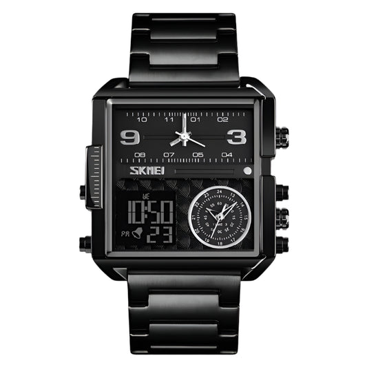 Skmei Sports Quartz Waterproof Tiple time - Black